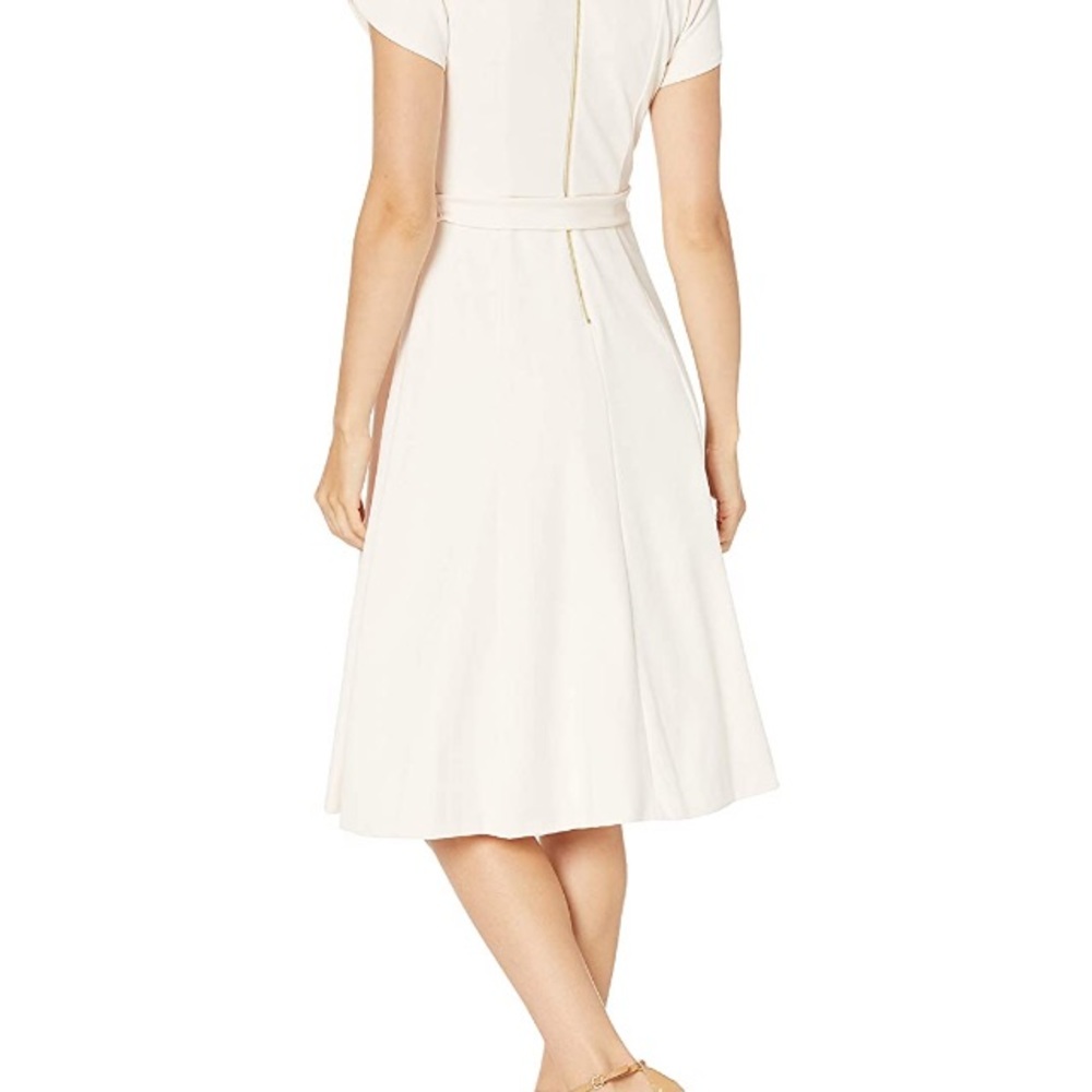Calvin Klein Tulip Sleeved A-line Dress w/ Belt
